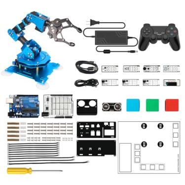 Imagem de Kit de braço robótico 6DOF da xArm UNO com desenvolvimento secundário compatível com Arduino IDE, kit de robô de programação DIY, braço robô STEAM com sensor e código aberto UNO R3 e tutorial