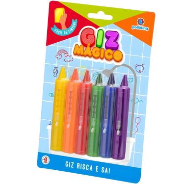 Imagem de Giz Mágico Risca E Sai - 6 Cores - Polibrinq Unica Giz Mágico Risca E Sai - 6 Cores - Polibrinq