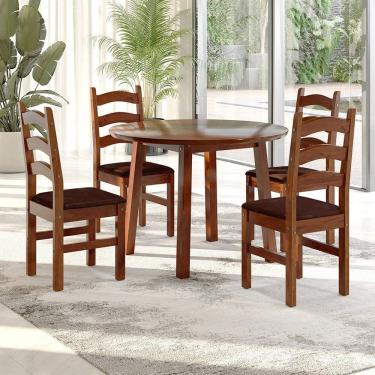 Imagem de Conjunto Sala de Jantar com 4 Cadeiras Parit Espresso Móveis Nogal/Angus