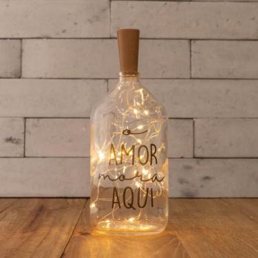Imagem de Garrafa Vidro Luminária Decoração Frases Com Rolha Led - Maryland Deco