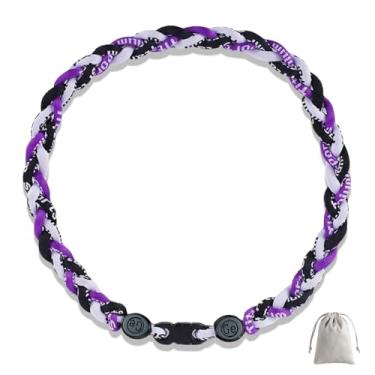 Imagem de Lmuwecno Colares de beisebol de 45,7 cm com três cordas trançadas, tornado, homens e mulheres, acessórios ideais para times de beisebol e entusiastas, 18.0, Nylon e silicone, Sem Pedra Preciosa