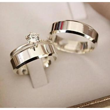 Imagem de Par de aliança na prata950 - Bela Dona Joias e Alianças 