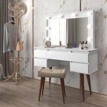 Imagem de Penteadeira Camarim 5 Gavetas Mariana Branco - CASA H