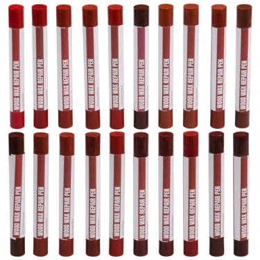 Imagem de Uxney Bastões de enchimento de madeira, giz de cera de reparo de madeira de 20 cores, marcadores de móveis de madeira para retoque para reparar arranhões, amassados, rachaduras e furos em pisos de