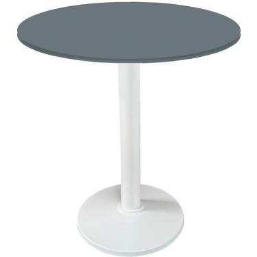 Imagem de Mesa Zeta Ferro Branco 75 Cm (alt) Disco Redondo Tampo Mdp Redondo 80 Cm (larg) X 2,50 Cm Alt Grafito