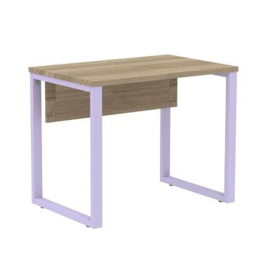 Imagem de Mesa Escritório P25 Tub Pandin 90 Cm (larg) Tampo Mdp Noce Naturalle Pé Aço Tubular Lilás