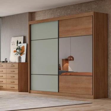 Imagem de Guarda Roupa Casal 2 Portas 8 Gavetas 100% MDF com Espelho Blumenau - 