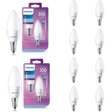 Imagem de 10 Lâmpada Led Vela 3.5w Philips Bivolt 6500k E14/27 350lm