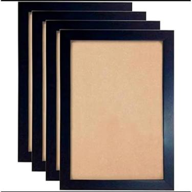 Imagem de kit com 10 molduras A4 30x21 (PRETA) com acetato