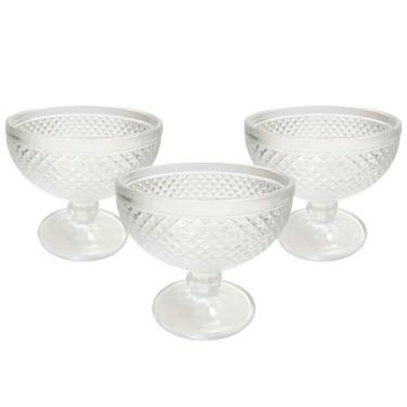 Imagem de Conjunto 3 Taças De Sobremesa Vidro 310ml Bico Jaca Abacaxi Hauskraft 
