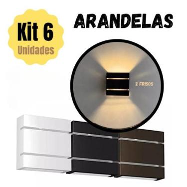 Imagem de Kit 6 Arandelas Facho Duplo , Luminária Decorativa Interna e Externa p