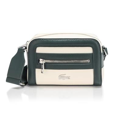 Imagem de Lacoste Bolsa de repórter pequena, farinha de bolo branca/vermelho agave Symphony Blue, Farinha de Bolo Branco/Vermelho Agave Symphony Blue, One Size