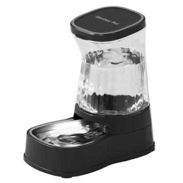 Imagem de Gardner Pet Dispensador automático de água para cães, alimentador de água de aço inoxidável gravidade, tigelas de alimentação de água de grande capacidade para cães de tamanho médio e grande e gatos e