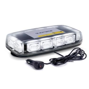 Imagem de Xprite Mini Luzes Estroboscópicas De Teto 12" E 72 Leds, Barra Luz Piscante Emergência Com Base Magnética Para Veículos Construção 12V-24V, Caminhões, Limpa-Neves Carros Postais (Branco)