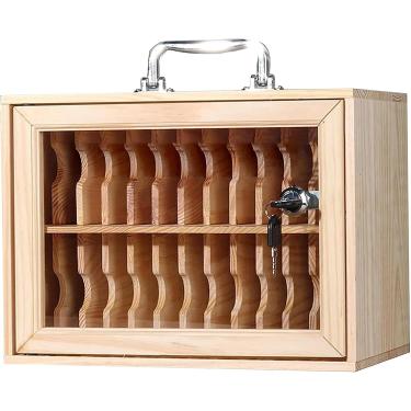 Imagem de Armário De Armazenamento De Telefone Móvel Cofre Escola Fábrica Examition Trabalho Trsparent Lock Com Armário Numerado De Madeira, 24bits