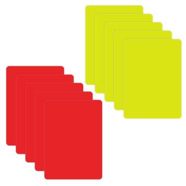 Imagem de FdcLixuvol Cartas de árbitro de futebol, 10 peças de cartas de árbitro amarelas e vermelhas profissionais para futebol, esportes, juiz, penalidade, vermelho, amarelo, conjunto de cartões de juiz