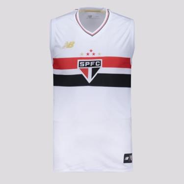 Imagem de Regata Masculina Nb Torcedor Home Spfc 2025, Masculino, Branco/Vermelho/Preto, M