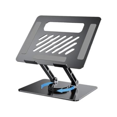Imagem de Suporte para laptop – Suporte superior de colo para mesa | Suporte de mesa para laptop | Elevadores de laptop | Suporte de computador | Suporte de metal para laptop | Suporte giratório 360 para