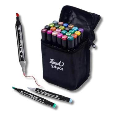 Imagem de Kit de Canetinhas Ponta Dupla 36 Cores Vibrantes Marcadores para Desenho Caligrafia Ilustracoes Mandalas e Artesanato com Estojo Organizador Tinta a Base de Alcool Secagem Rapida e Inodora (24)