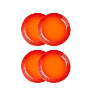 Imagem de Jogo de 4 Pratos Fundos de Cerâmica 22 cm Laranja