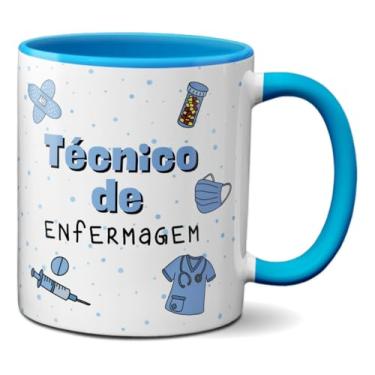Imagem de Caneca Técnico De Enfermagem Símbolos Xícara Profissão (Azul)