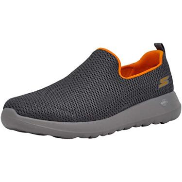 Imagem de Skechers Tênis masculino Go Walk Max Slip-On, Carvão/Laranja, 14 X-Wide