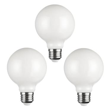 Imagem de SD LUX Lâmpadas G25 Vintage Globe Lâmpadas LED Edison Decorativas Reguláveis 8W 1000lm (Equi. 100W), Base Média E26 CRI> 90 2700K Branco Quente (G25-Branco Lácteo, 3)