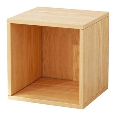 Imagem de KiBcsLic Organizador de armazenamento em cubo de madeira, armário de armazenamento de madeira, caixa de cubo, estante para sala de estudo e casa, Cor de Madeira