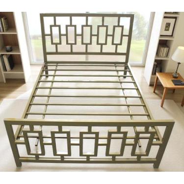 Imagem de CAMA DE CASAL QUEEN AÇO FERRO ESTILO INDUSTRIAL CA01 Informar cor da e