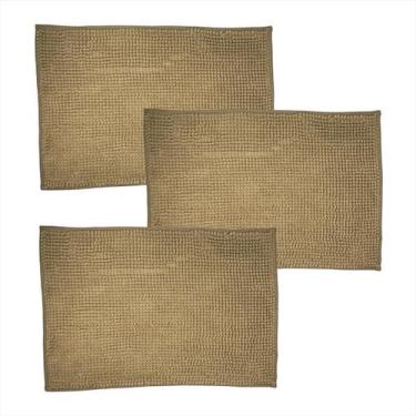 Imagem de Jogo Tapete 3Pcs Absorvente Borracha Banheiro Quarto Seca Pé - Multiar