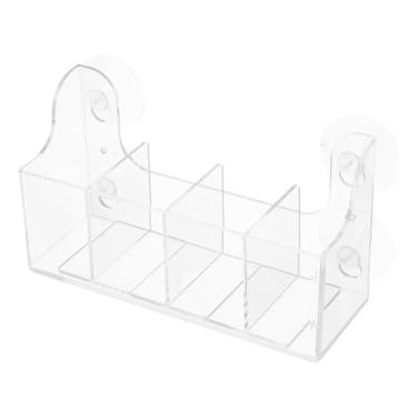 Imagem de Cabilock Prateleira de ventosa com compartimentos Dispensador de bebidas resistente para armazenamento de porta de vidro de geladeira e freezer