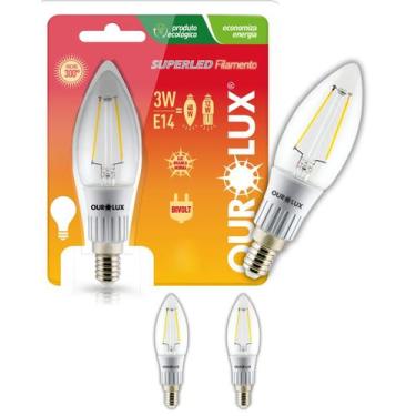 Imagem de 3 Lâmpadas Vela Led Fosca 3w Bivolt Base E14 Cor da Luz 2700K Branco Q