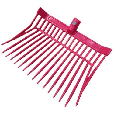 Imagem de IEUDNS Cabeça de substituição para garfo de esterco de cavalo com dentes angulares, ferramenta de limpeza, cabeça de forcado para feno, cama para cavalos, Rosa