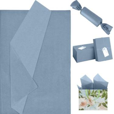 Imagem de Papel de seda EROMAP Dusty Blue 120 folhas, 50x35cm, embrulho de prese