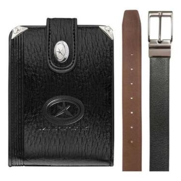 Imagem de Carteira Masculina De Couro Mitty Romana M21F + Cinto