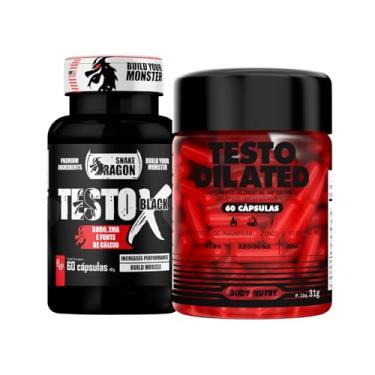 Imagem de Kit Dilated 60 cápsulas com Boro Arginina + Vitaminas e Minerais X Black 60 Caps Magnésio Vitamina B6 B12 e D - Snake Dragon
