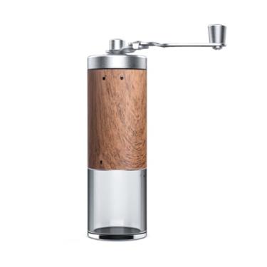 Imagem de WZZHHJ Moedor de café manual portátil — Corpo inoxidável 304 e rebarba de cerâmica, moagem ajustável e funil de 30 g, alça dobrável — casa, escritório, acampamento, presente para amantes de café