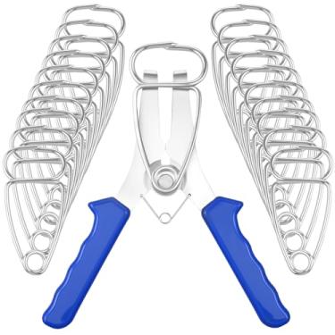 Imagem de Kit de braçadeiras de esquadria de aço inoxidável com alicate de mola para marcenaria, acabamento de madeira