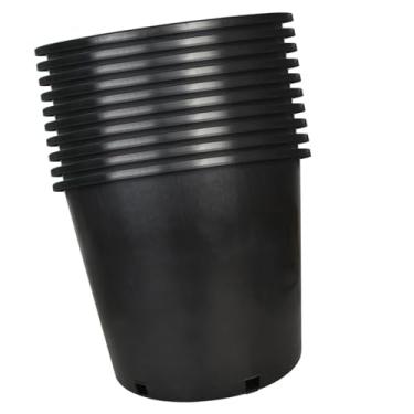 Imagem de findmall Vasos para plantas de 1/2/3/5/7/10/15 galões, vaso de plástico premium de 7 galões, vasos de cultivo de ervas e horta com orifícios de drenagem para uso externo e interno, preto, pacote com