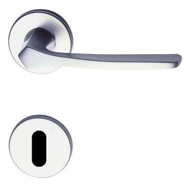 Imagem de Fechadura Inox Line De 40 mm Maçaneta Em Zamac 30 Espelho E Roseta Em Aço Inox - 0330023CR - PAPAIZ