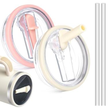 Imagem de QDXMD Pacote com 2 tampas de substituição de 1,134 g compatível com Stanley Quencher, substituição de tampa à prova de vazamento para Stanley Quencher H2.0 de 1,134 g Stanley Quencher H2.0 e ProTour