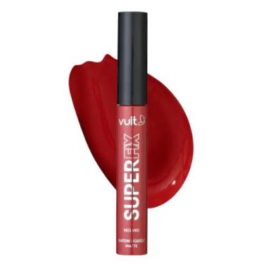 Imagem de Batom Liquido Matte Vermelho Profundo Super Fix Alta Cobertura Labial 