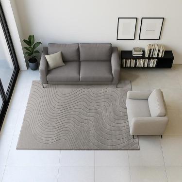 Imagem de Tapete Movimentos Curvas Cromio 150x200cm Tapetes São Carlos