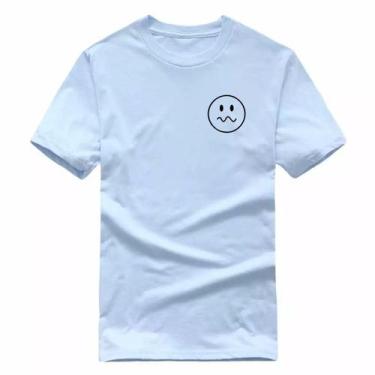 Imagem de Camiseta Estampada 'Emoji' Minimalista - Renovar Confecções, Branco, P