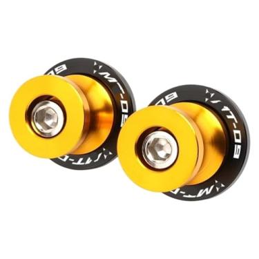 Imagem de BYYINGSUS Parafusos de suporte deslizantes de bobinas de braço oscilante de 6 mm acessórios de motocicleta compatíveis com Y&AMAHA MT03 MT09 MT10 MT 03 09 10 Mt03 Mt09 Mt10 (ouro Mt09)