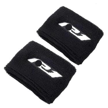 Imagem de BYYINGSUS Compatível com R1 YZF-R1 YZFR1 YZF R1M 2021 2022 2023 copo de reservatório de fluido de freio dianteiro motocicleta tanque de óleo meias acessórios (2 branco)