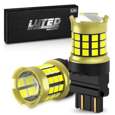 Imagem de LUYED 3157 3156 Lâmpada LED branca de luz de ré 600% mais brilhante 2000LM super brilhante, 3056 3057 4157 4156 substituição de LED com lente de projetor para luzes de freio traseiras, pacote com 2