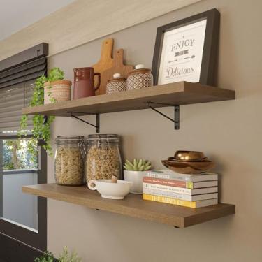 Imagem de Kit 2 Prateleiras Suspensas para Cozinha Madesa 60 cm com Mão Francesa - Rustic