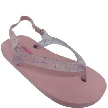 Imagem de Molekinha, Sandália Molekinha Menina Infantil PVC com Tira Translúcida (Glitter/Rosa, BR, Bebê, Numérico, 25)