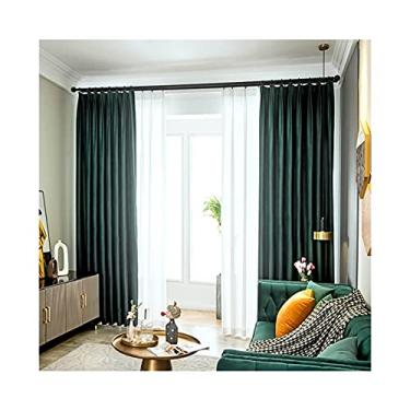 Imagem de Cortinas de veludo esmagado cortina de janela com isolamento térmico super macio com ganchos redução de ruído cortinas de economia de energia para quarto sala de estar 2 painéis (Cor: Bege Tamanho